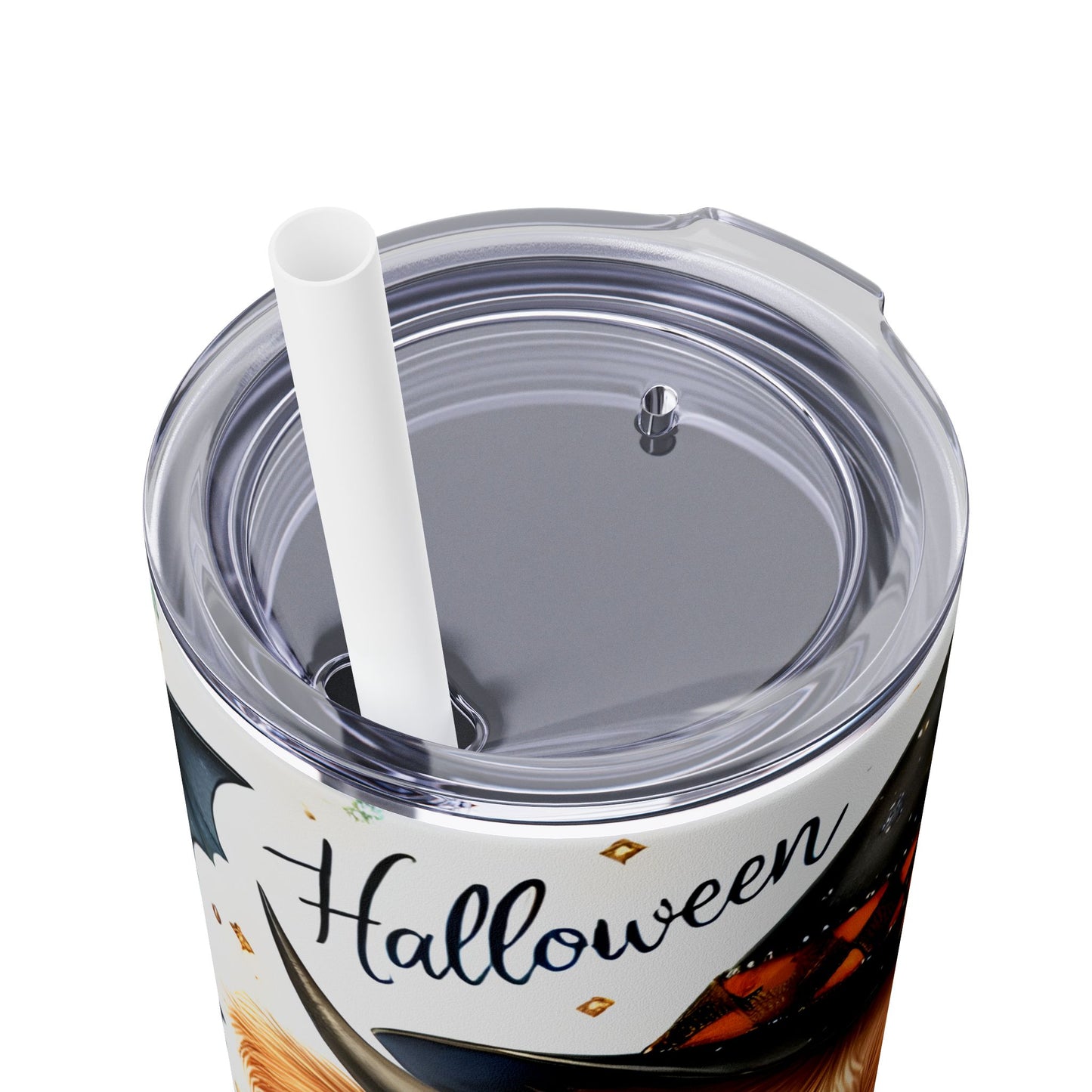 Cute Halloween Cow - SleekSip Skinny 20oz Tumbler with Straw