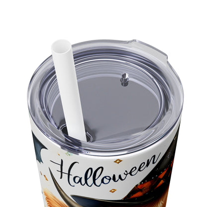 Cute Halloween Cow - SleekSip Skinny 20oz Tumbler with Straw