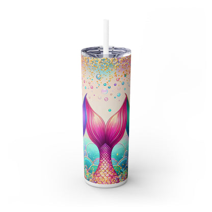 Glitter Mermaid - SleekSip Skinny 20oz Tumbler with Straw