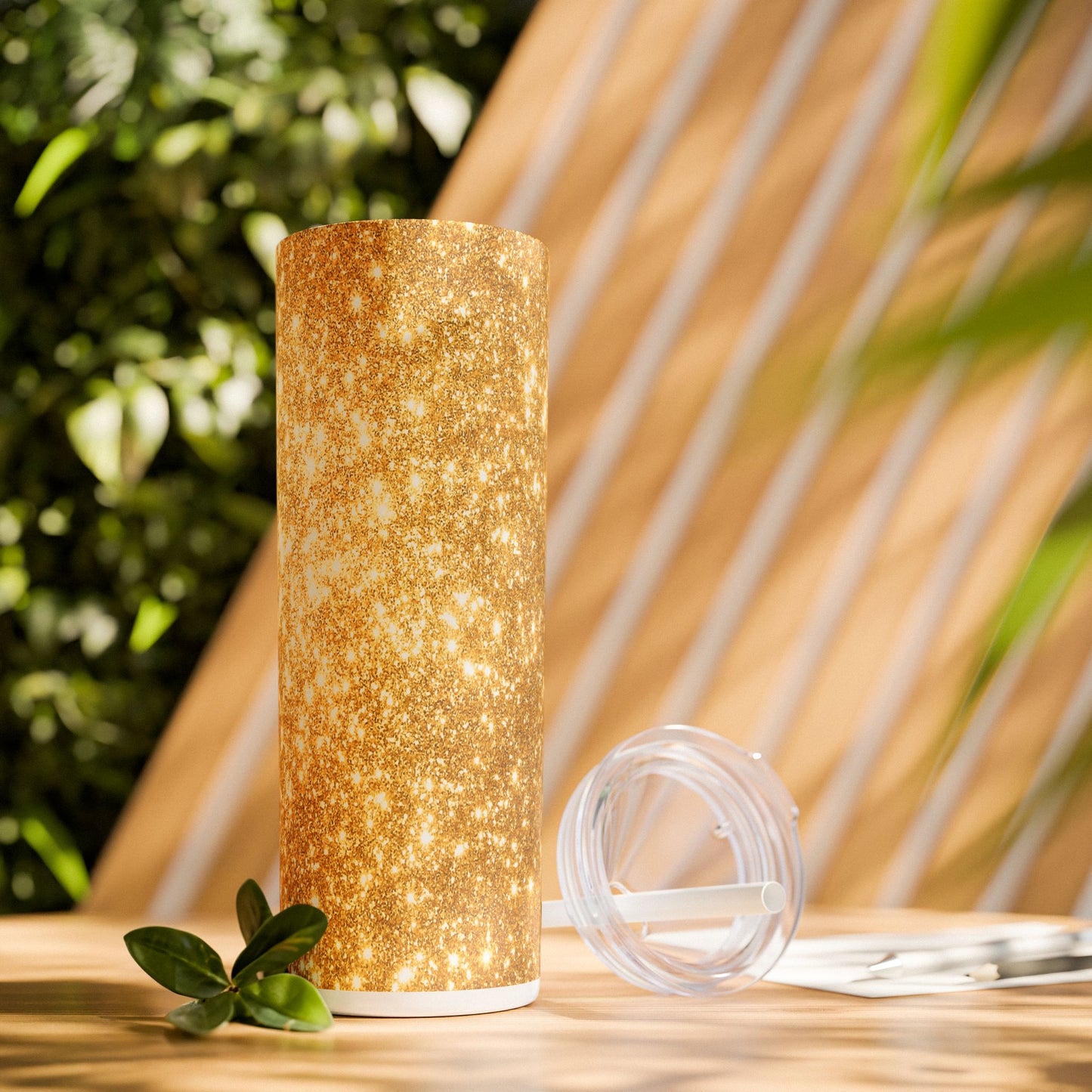 Gold Sparkles - SleekSip Skinny 20oz Tumbler with Straw