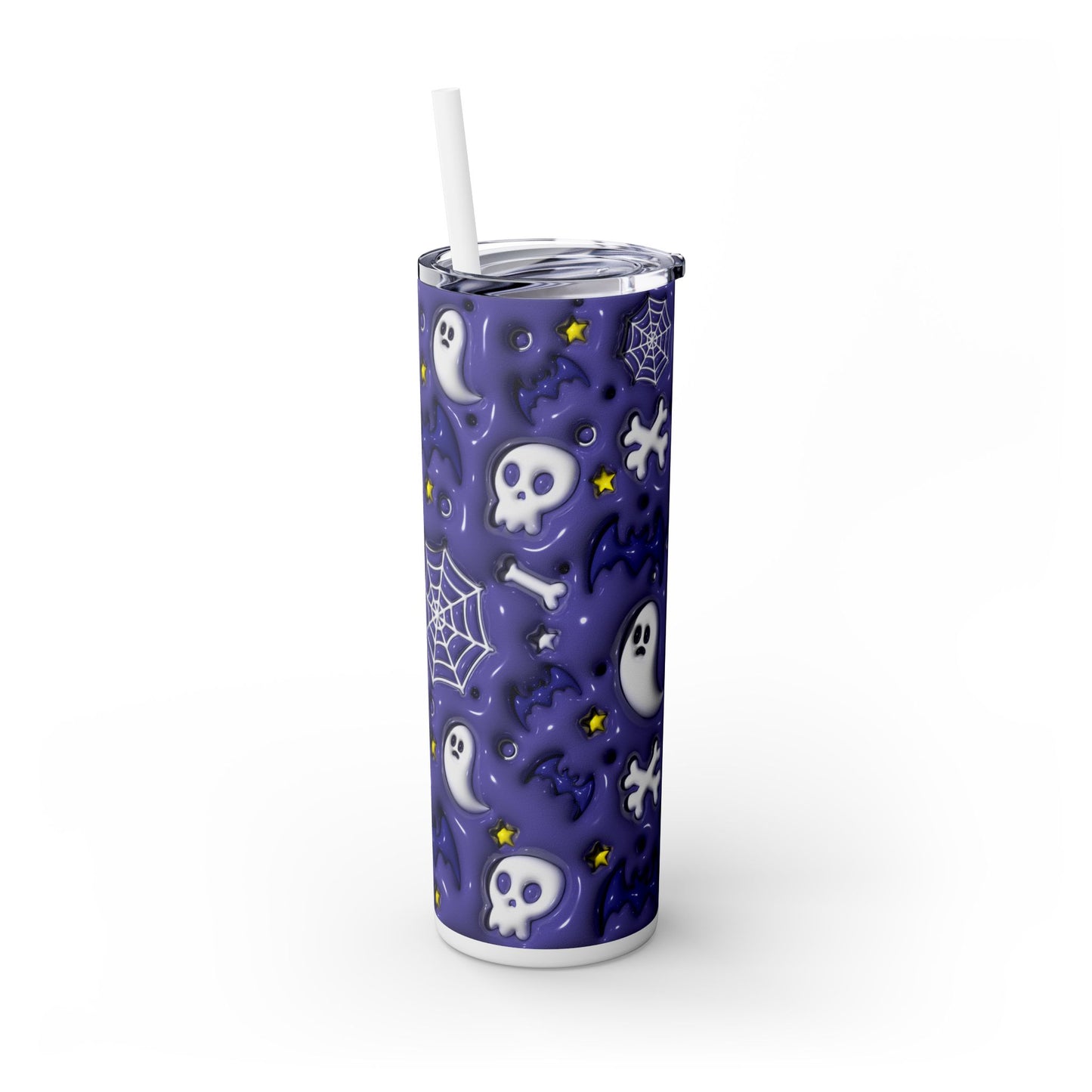 3D Inflated Halloween Bats - SleekSip Skinny 20oz Tumbler with Straw