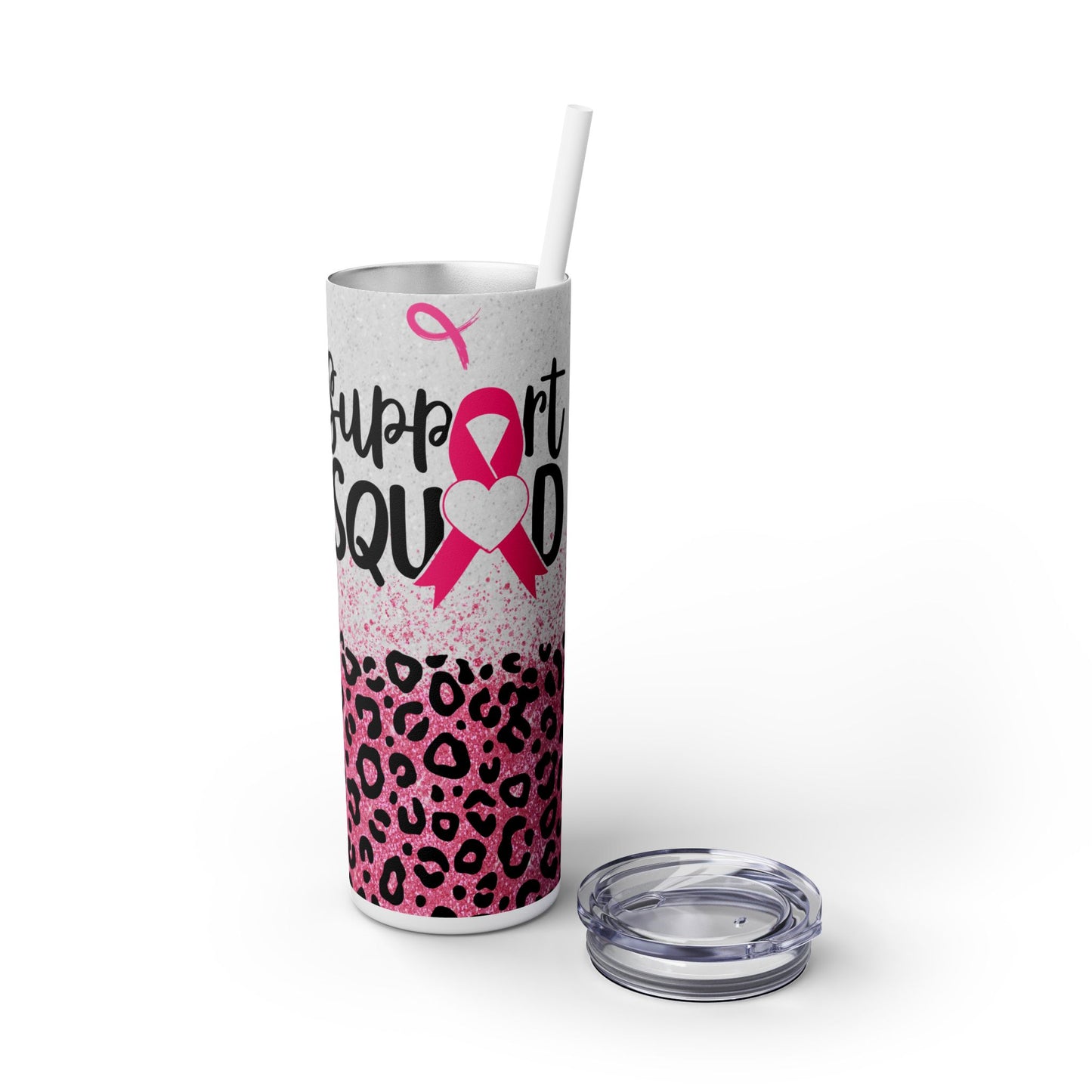 Pink Cancer Support Squad - SleekSip Skinny 20oz Tumbler with Straw