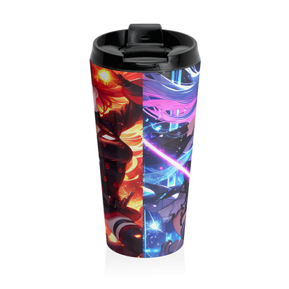 Galactic Samurai Princess Stainless Steel Travel Mug – 15oz