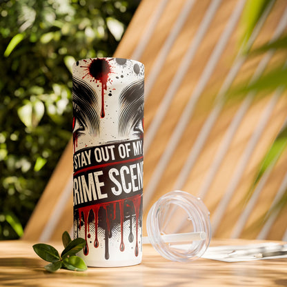 Stay out of my crime scene - SleekSip Skinny 20oz Tumbler with Straw