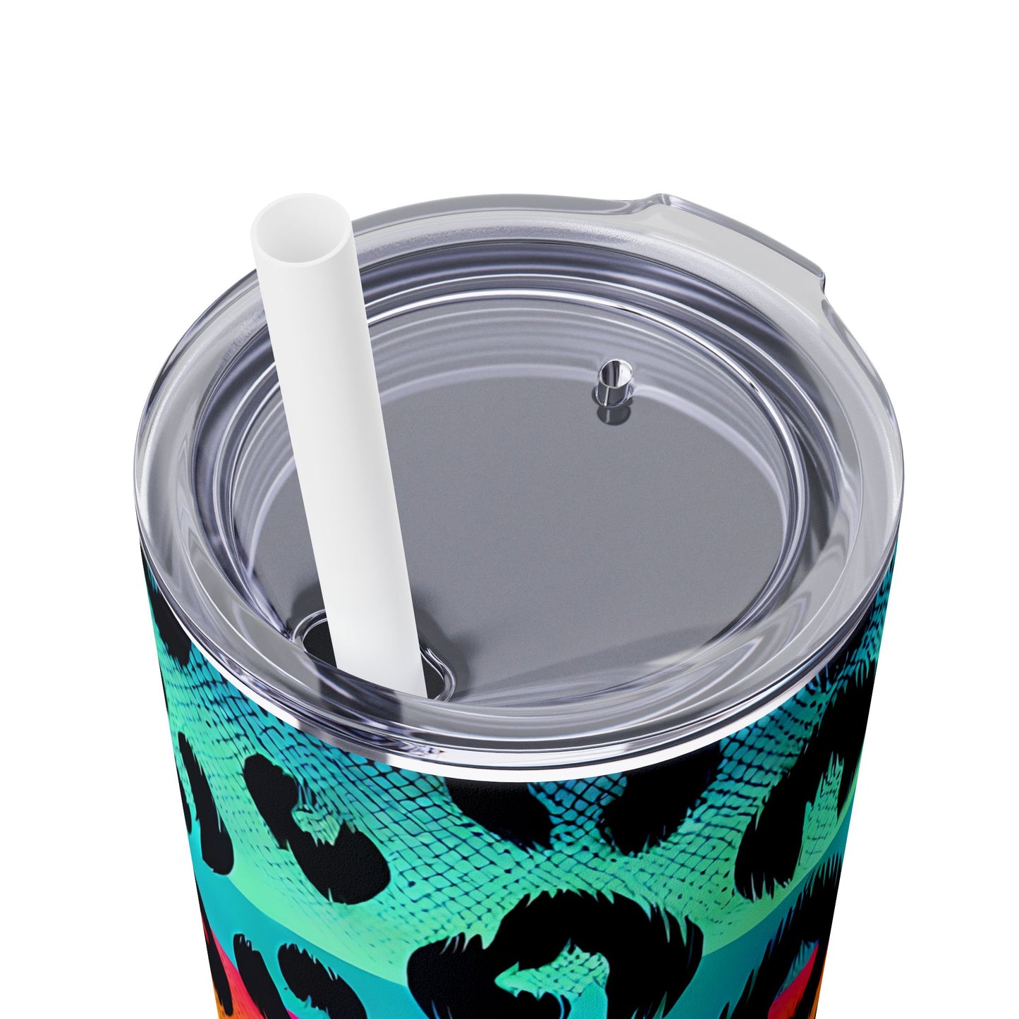 Colorful Animal Print - SleekSip Skinny 20oz Tumbler with Straw