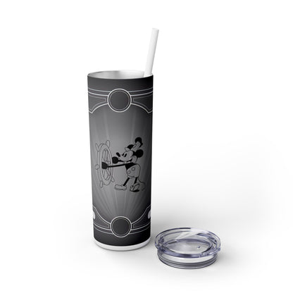 Steamboat Mickey Mouse - SleekSip Skinny 20oz Tumbler with Straw