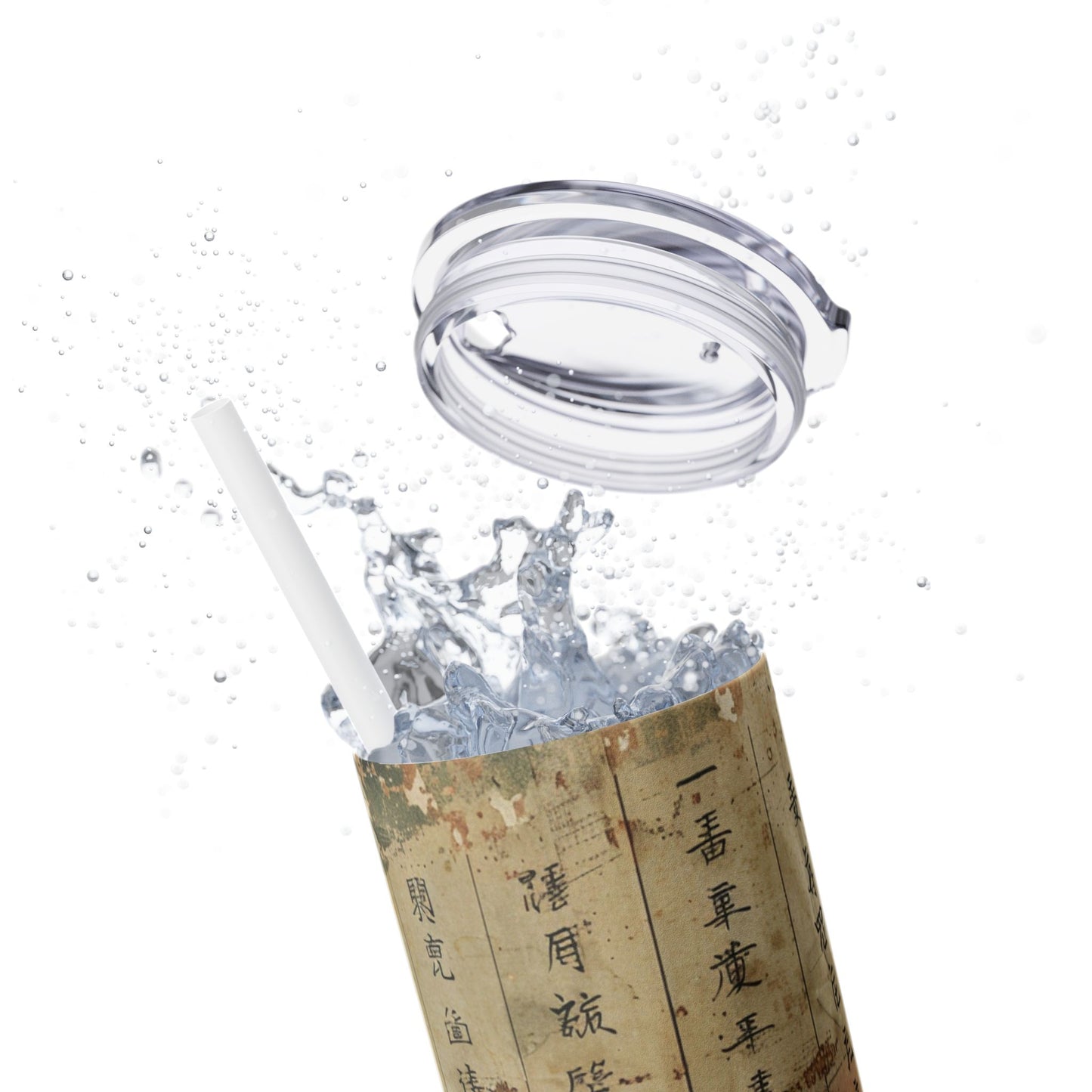 Ancient Japanese Writing - SleekSip Skinny 20oz Tumbler with Straw