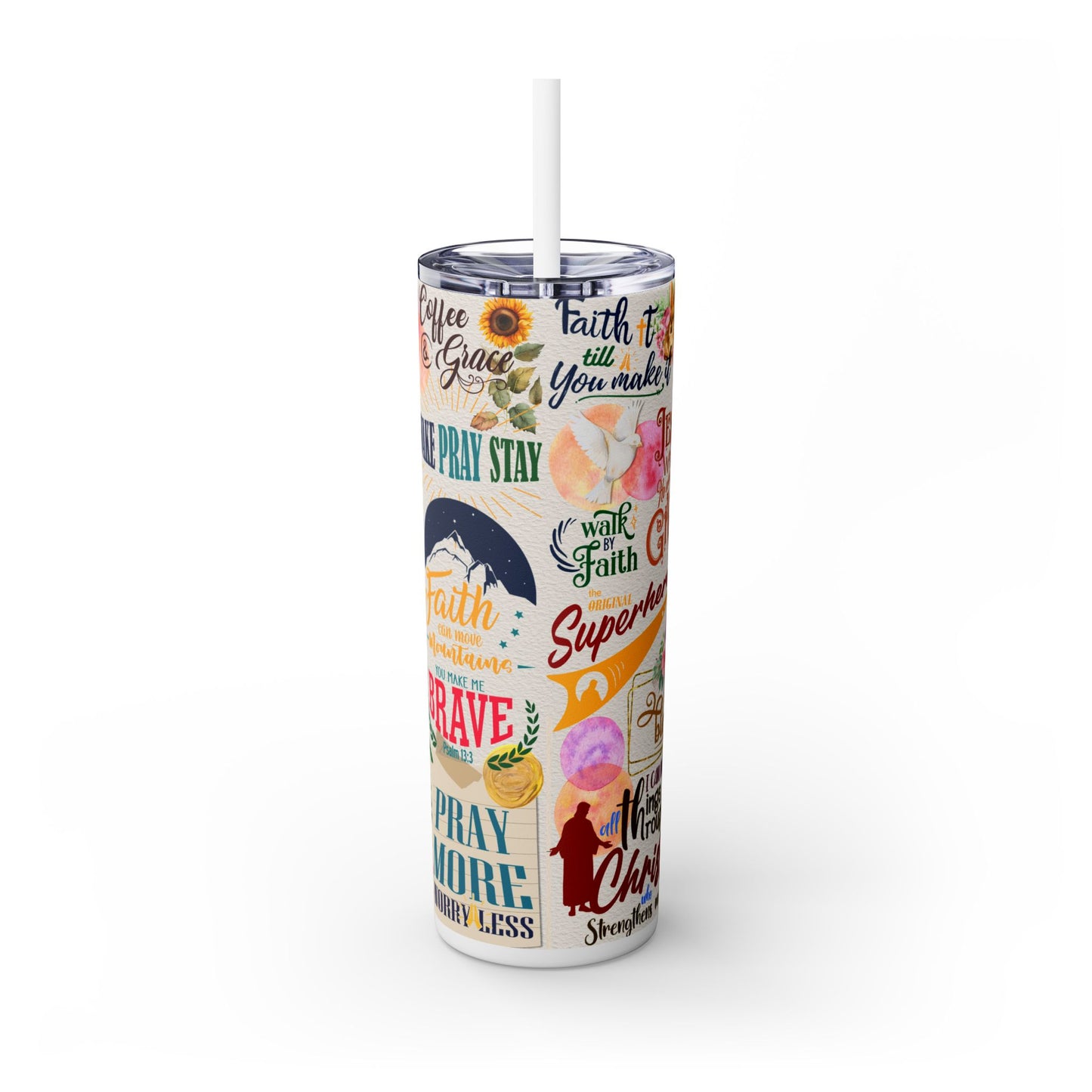 Religious Inspirational - SleekSip Skinny 20oz Tumbler with Straw