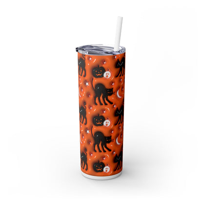 3D Inflated Halloween Bats - SleekSip Skinny 20oz Tumbler with Straw