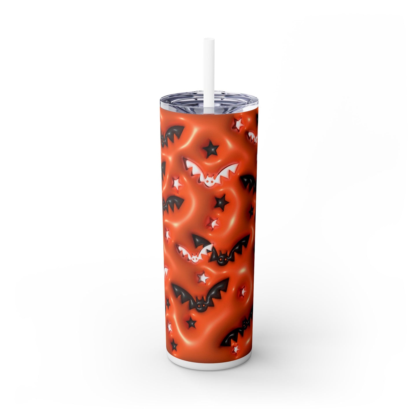 3D Inflated Halloween Bats - SleekSip Skinny 20oz Tumbler with Straw