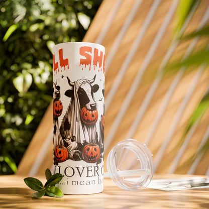 Bull Sheet Cow Lovers Club Large - SleekSip Skinny 20oz Tumbler with Straw