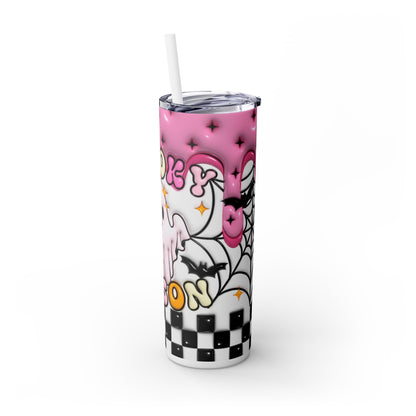 3D Inflated Halloween Ghost - SleekSip Skinny 20oz Tumbler with Straw