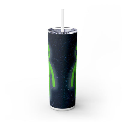 Glowing Alien - SleekSip Skinny 20oz Tumbler with Straw