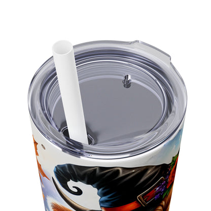 Cute Halloween Cow - SleekSip Skinny 20oz Tumbler with Straw