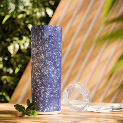 Blue Sparkles - SleekSip Skinny 20oz Tumbler with Straw