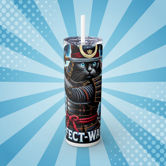 Purrfect Warrior Samurai Cat Tumbler – 20oz