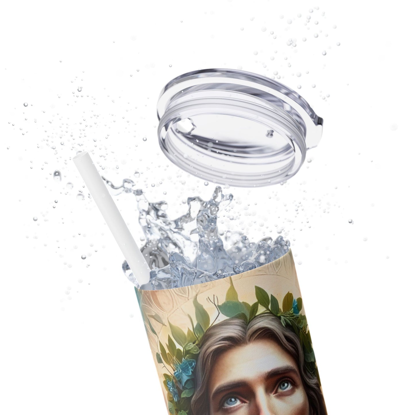 Jesus Christ Praying - SleekSip Skinny 20oz Tumbler with Straw