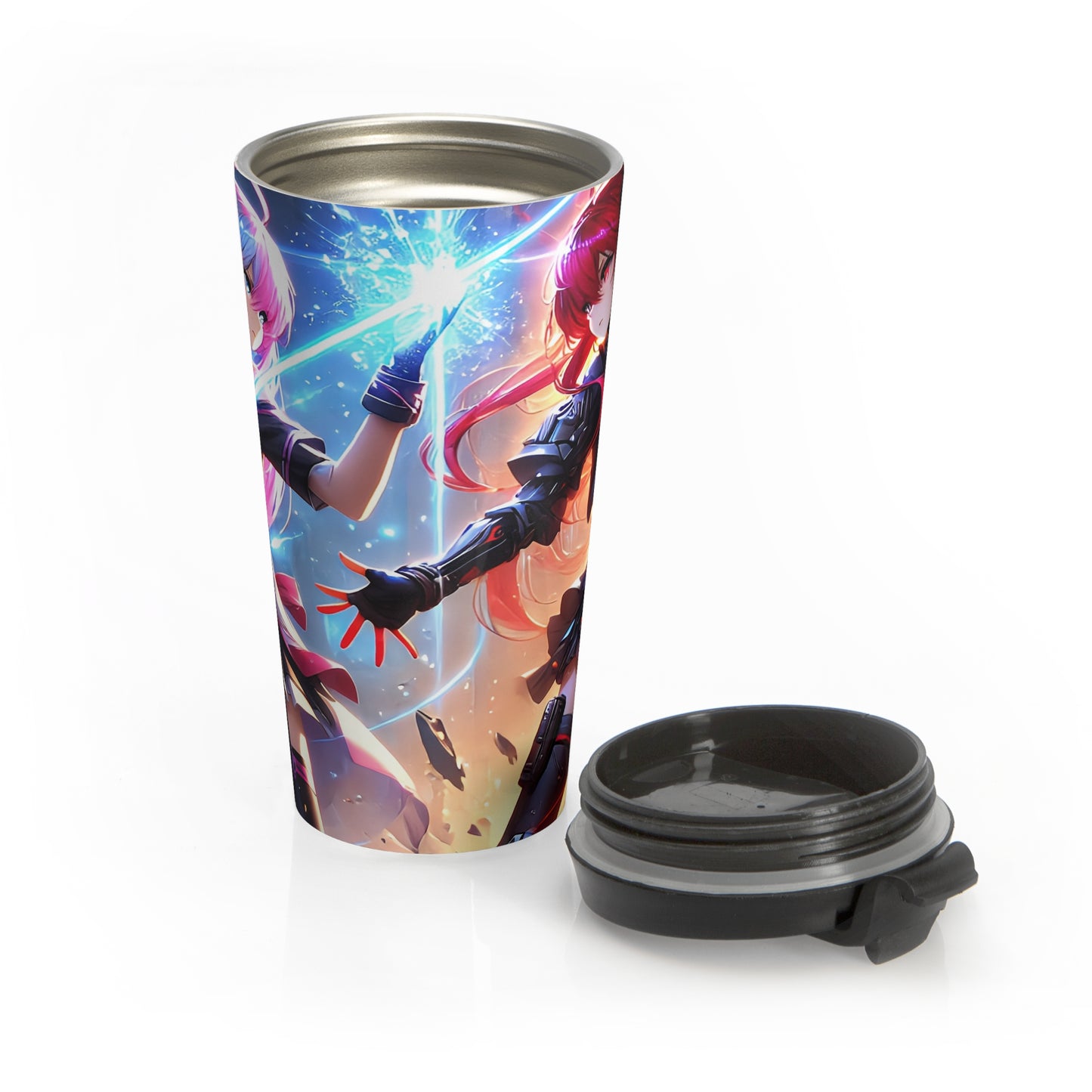 Anime Warrior Princess Stainless Steel Travel Mug – 15oz