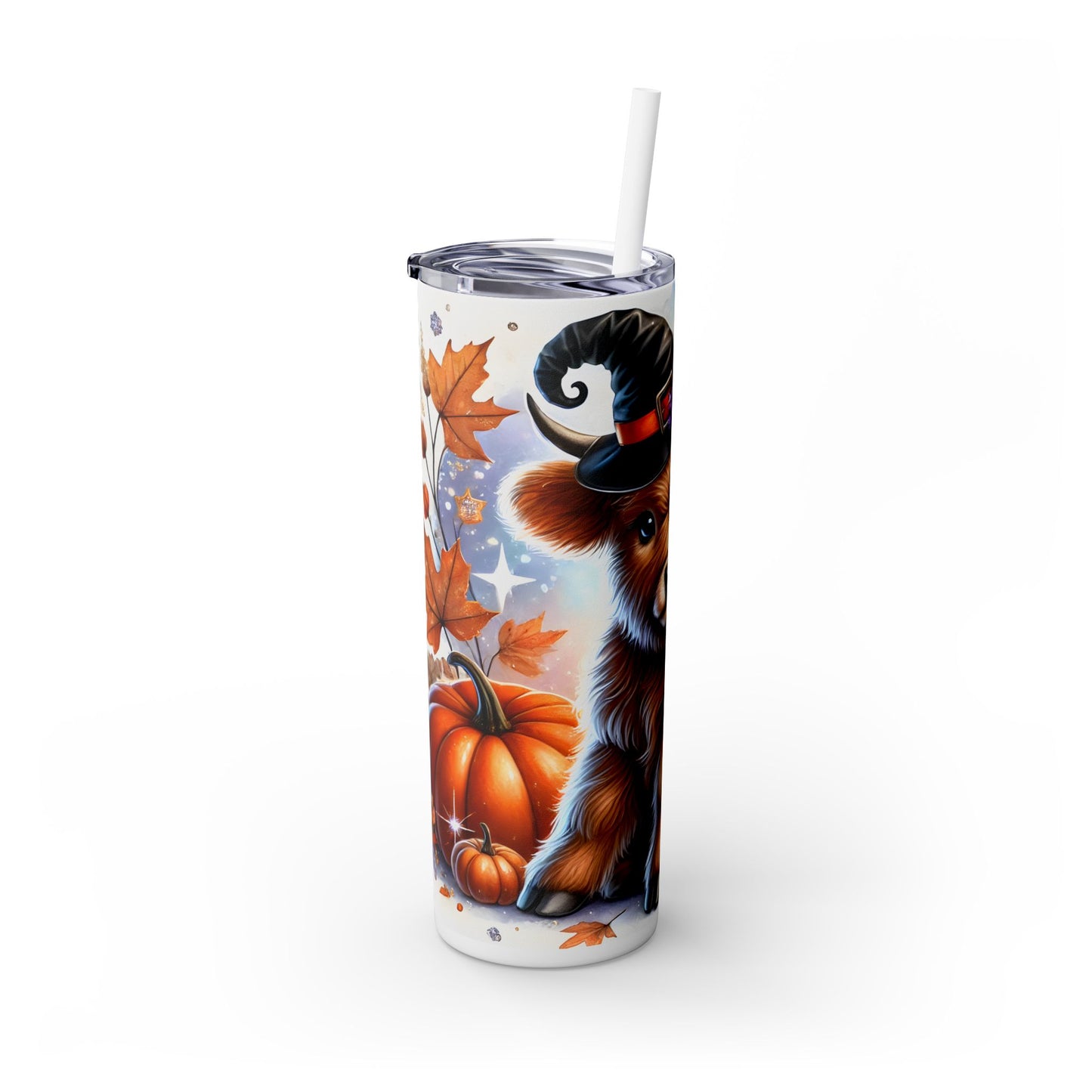 Cute Halloween Cow - SleekSip Skinny 20oz Tumbler with Straw