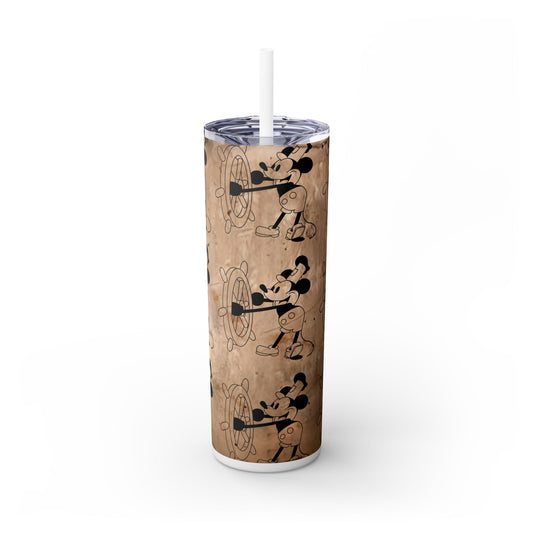 Steamboat Mickey Mouse - SleekSip Skinny 20oz Tumbler with Straw