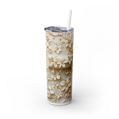 Flowers on a Cross - SleekSip Skinny 20oz Tumbler with Straw