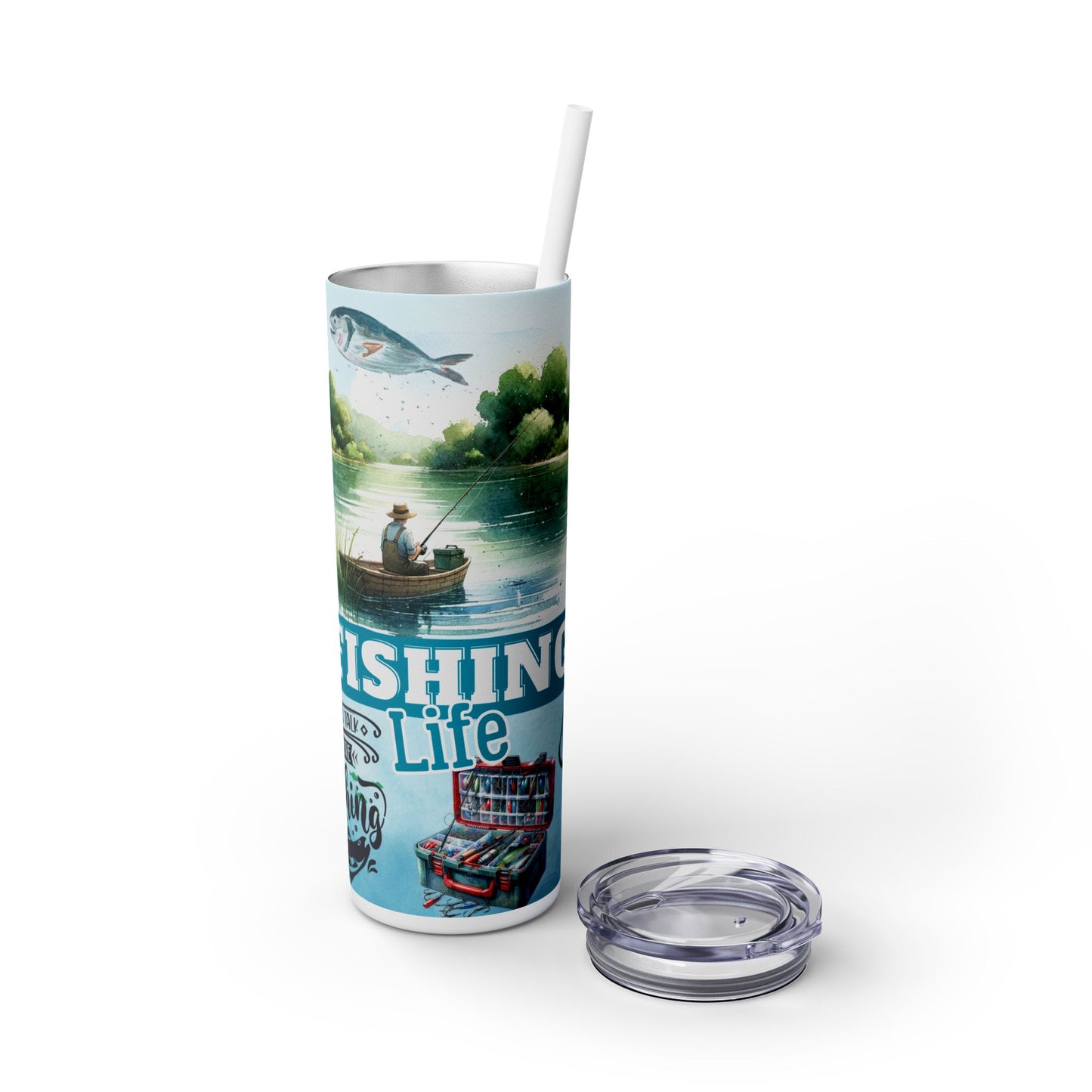 Fishing Life - SleekSip Skinny 20oz Tumbler with Straw