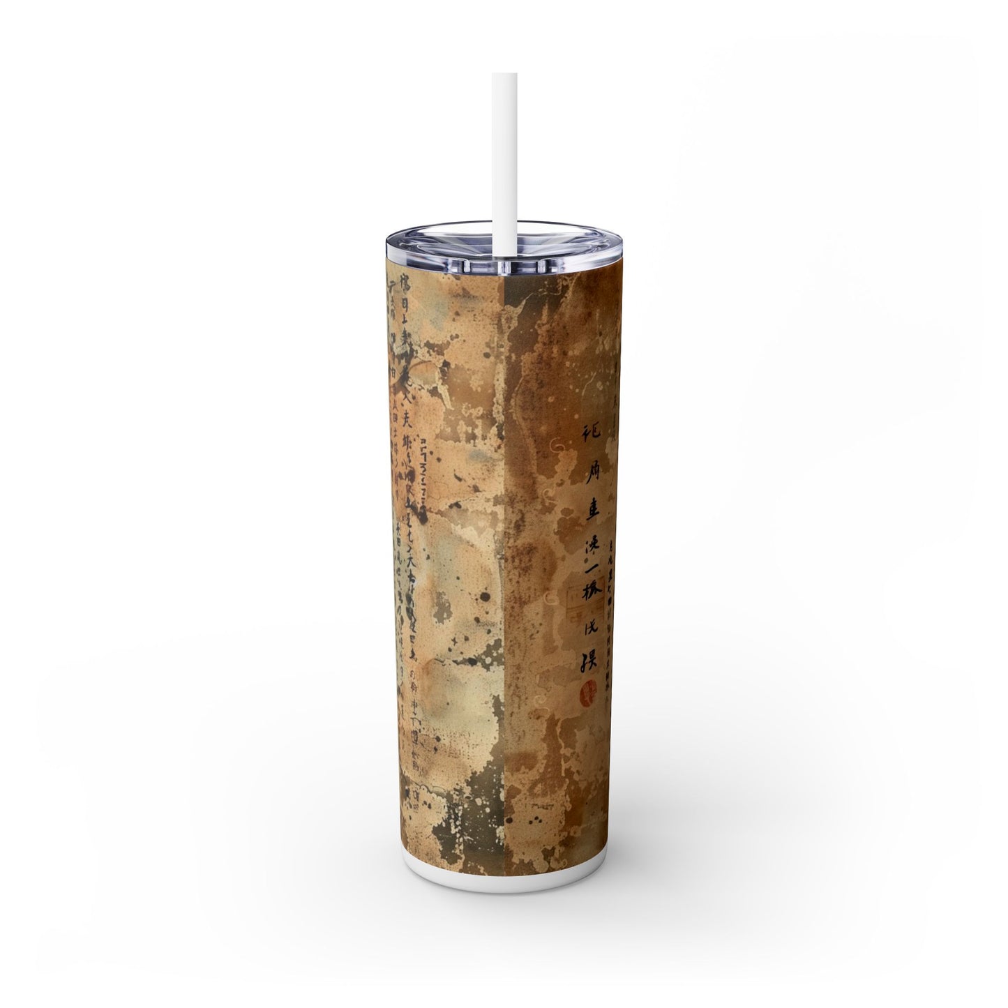 Ancient Japanese Writing - SleekSip Skinny 20oz Tumbler with Straw