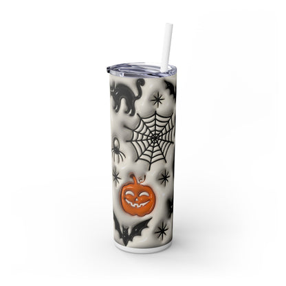 3D Inflated Halloween Bats - SleekSip Skinny 20oz Tumbler with Straw