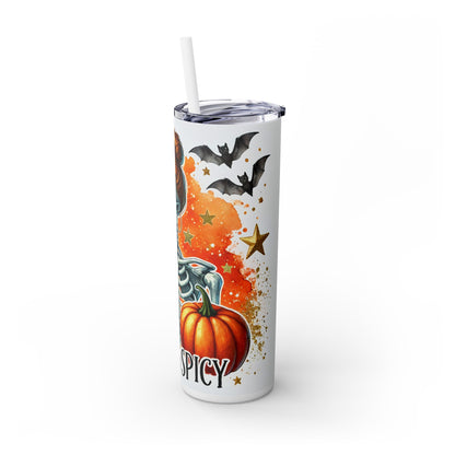 Fall Feeling Spicy Skeleton - SleekSip Skinny 20oz Tumbler with Straw