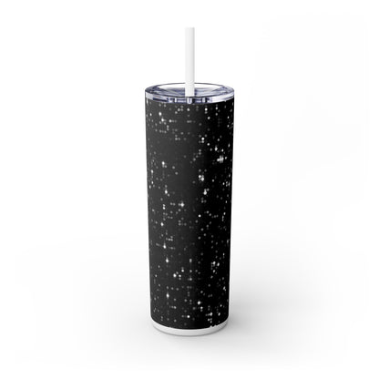 Black Sparkles - SleekSip Skinny 20oz Tumbler with Straw