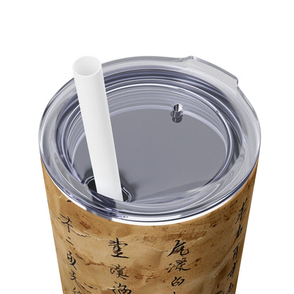 Ancient Japanese Writing - SleekSip Skinny 20oz Tumbler with Straw