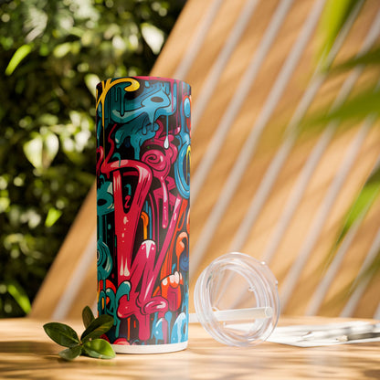 Graffiti - SleekSip Skinny 20oz Tumbler with Straw