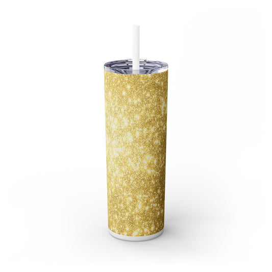 Golden Sparkles - SleekSip Skinny 20oz Tumbler with Straw