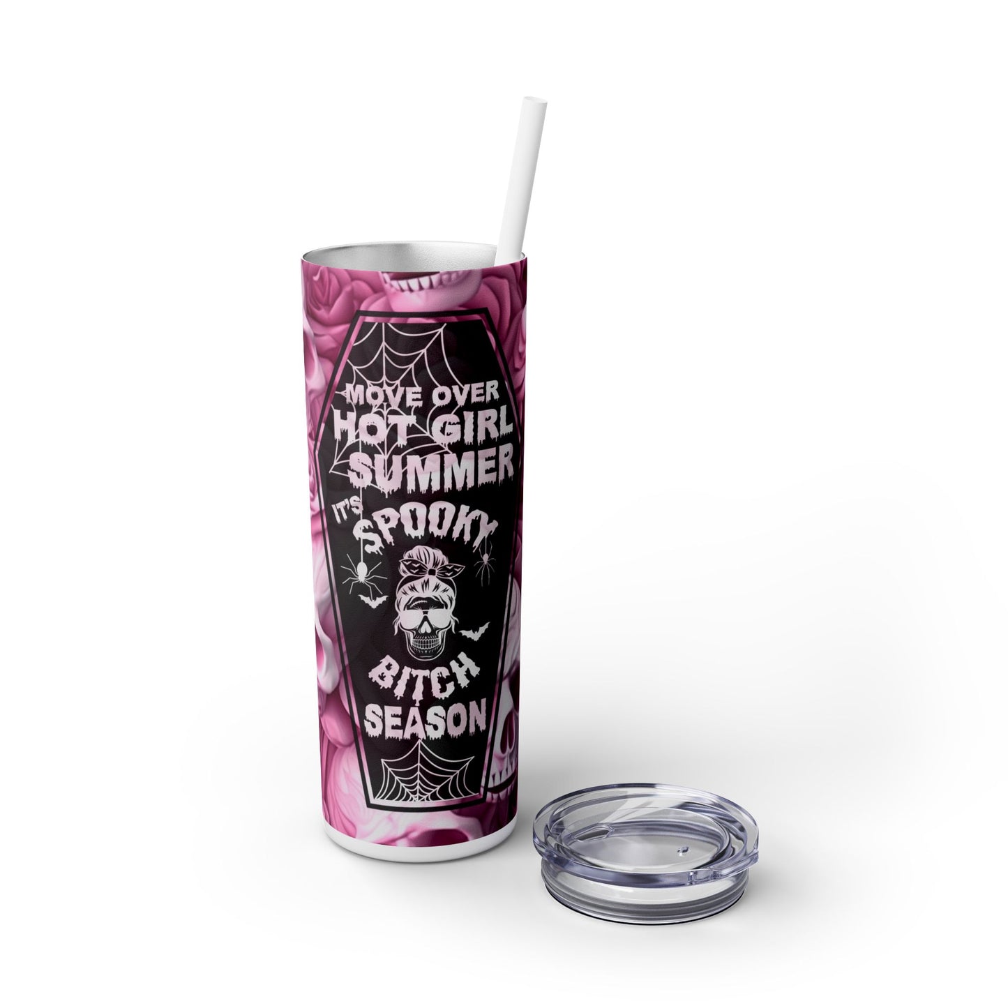 Spooky Girl Halloween Season - SleekSip Skinny 20oz Tumbler with Straw