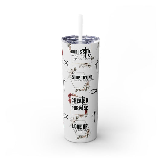 Religious Inspirational - SleekSip Skinny 20oz Tumbler with Straw