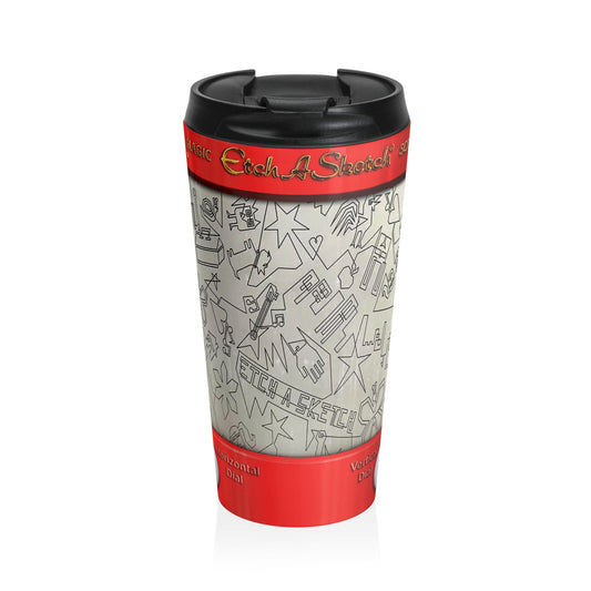 Etch A Sketch Nostalgia Stainless Steel Travel Mug – 15oz