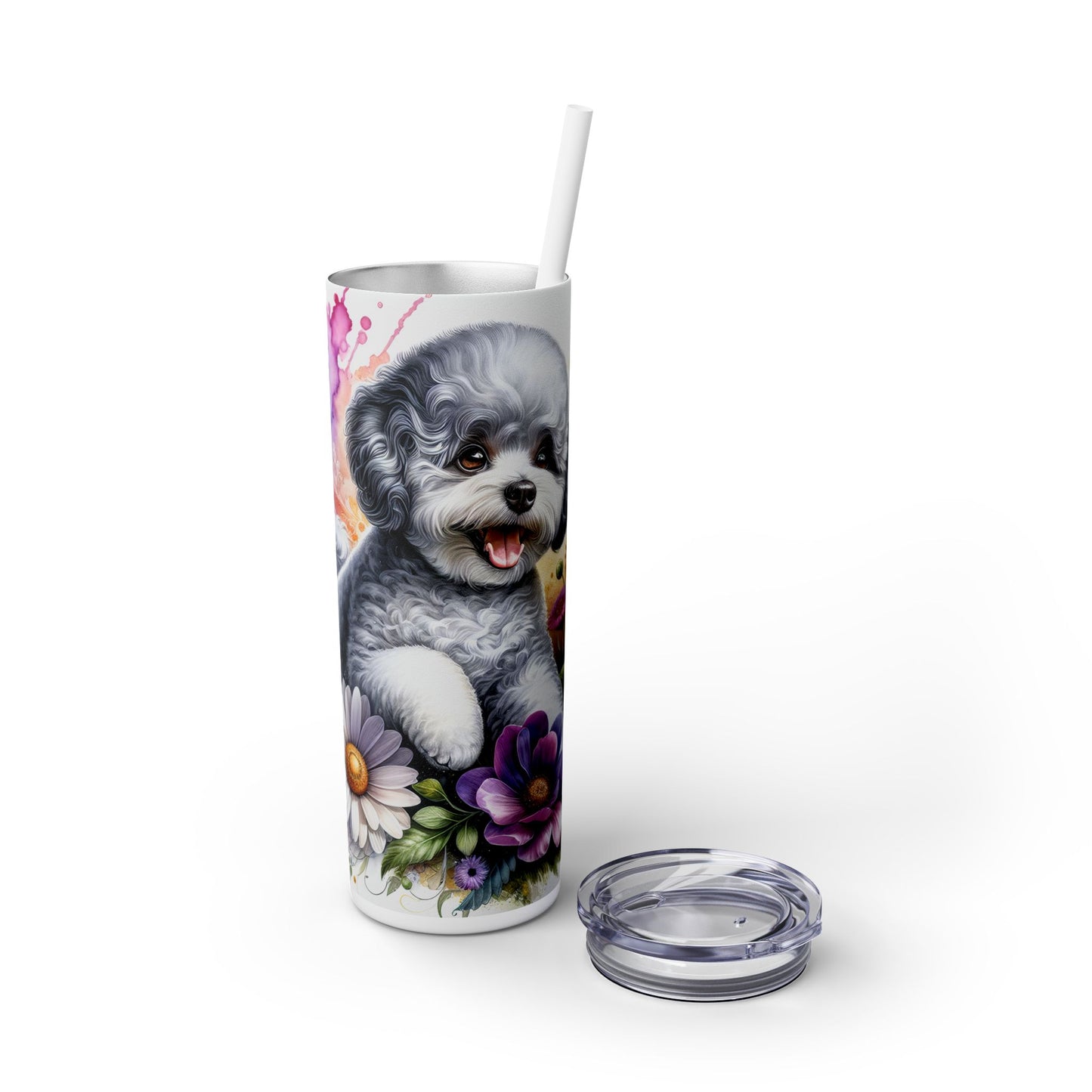 Bichon Frise - SleekSip Skinny 20oz Tumbler with Straw