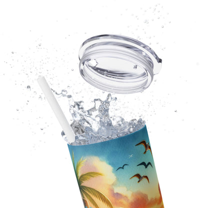 Live Laugh Relax Beach - SleekSip Skinny 20oz Tumbler with Straw