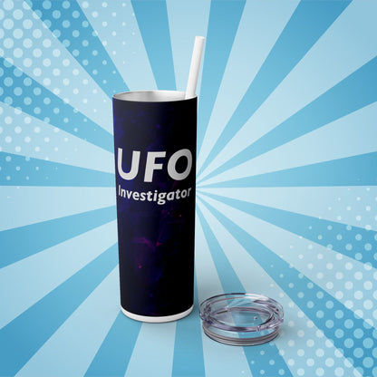 UFO Investigator (Multi-Colored) Skinny Tumbler with Straw – 20oz