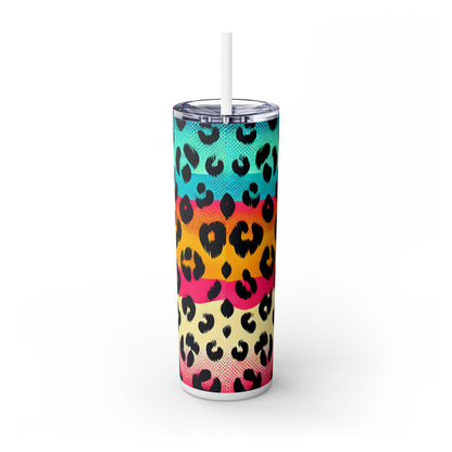 Colorful Animal Print - SleekSip Skinny 20oz Tumbler with Straw