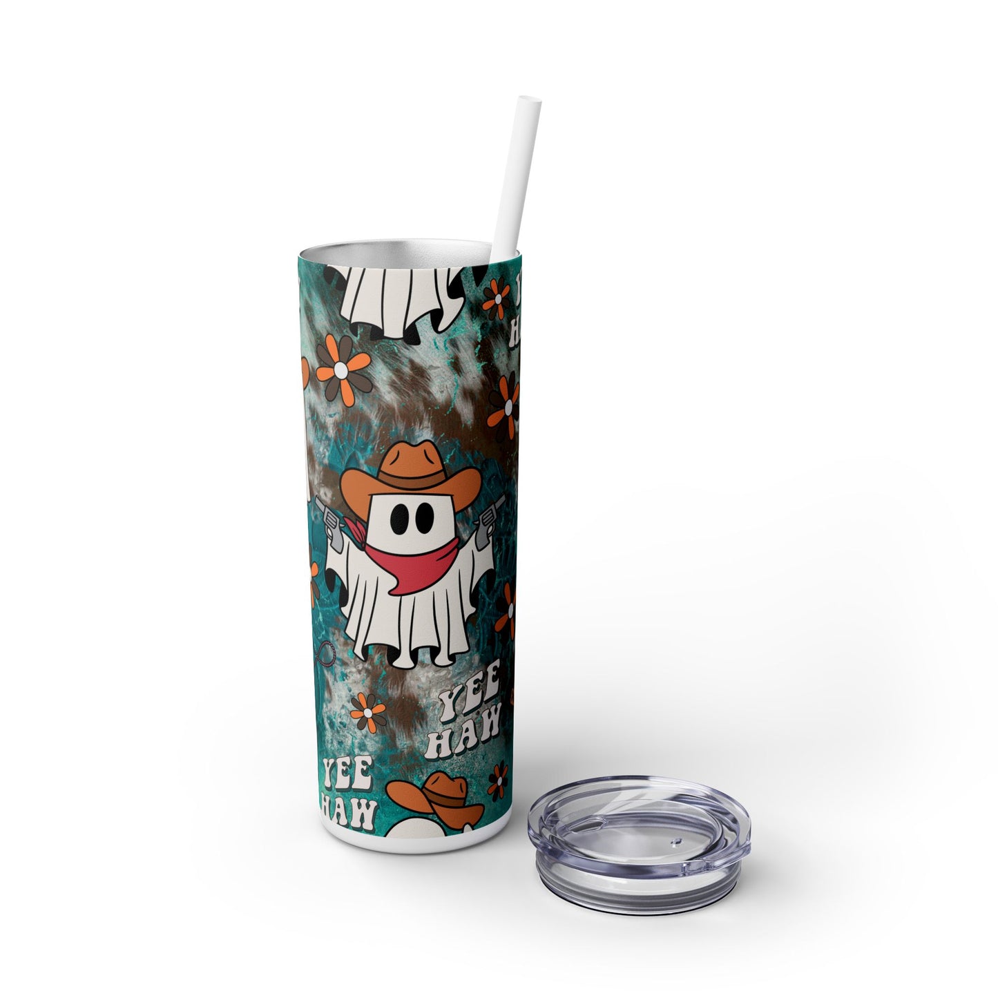 Yee Haw Cute Ghost - SleekSip Skinny 20oz Tumbler with Straw