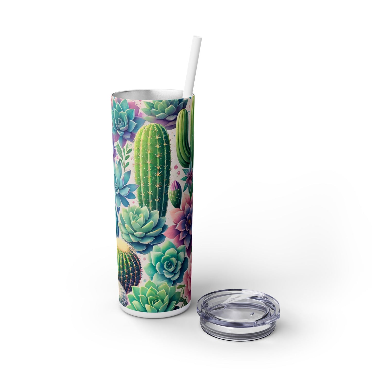 Cactus Flowers - SleekSip Skinny 20oz Tumbler with Straw