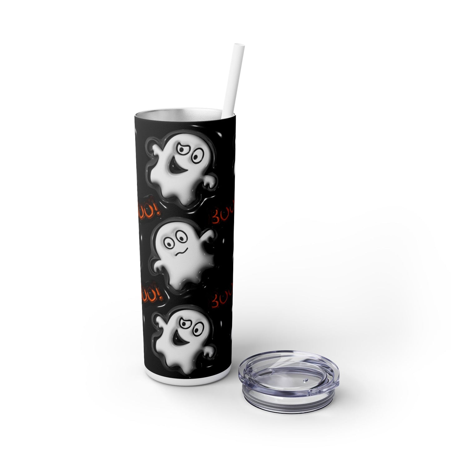 3D Inflated Halloween Bats - SleekSip Skinny 20oz Tumbler with Straw