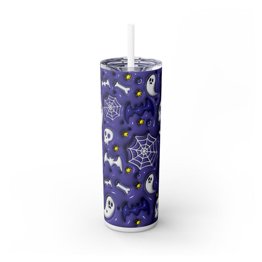 3D Inflated Halloween Bats - SleekSip Skinny 20oz Tumbler with Straw