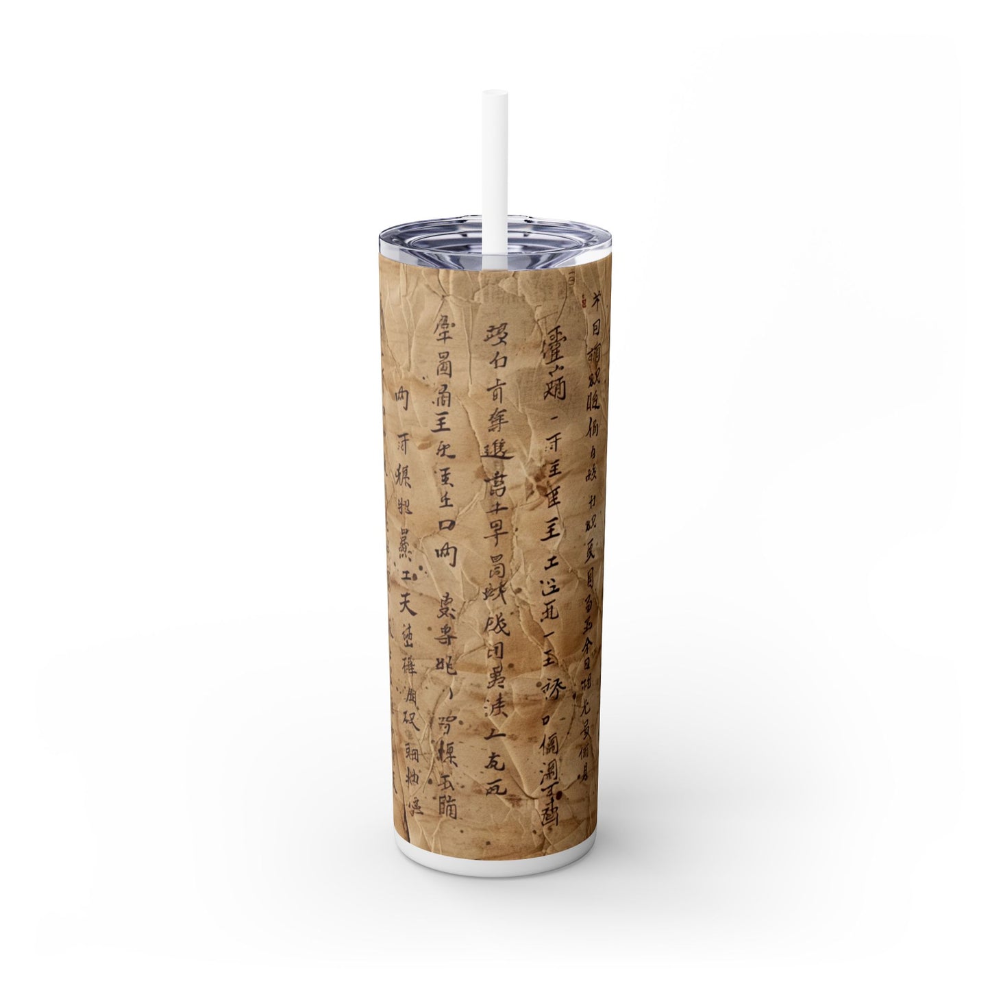 Ancient Japanese Writing - SleekSip Skinny 20oz Tumbler with Straw