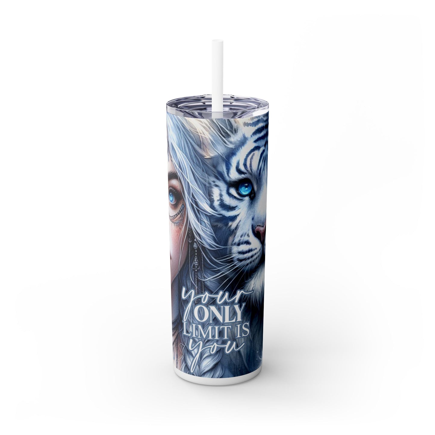 Tiger Girl Inspirational - SleekSip Skinny 20oz Tumbler with Straw