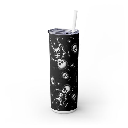 3D Inflated Halloween Bats - SleekSip Skinny 20oz Tumbler with Straw