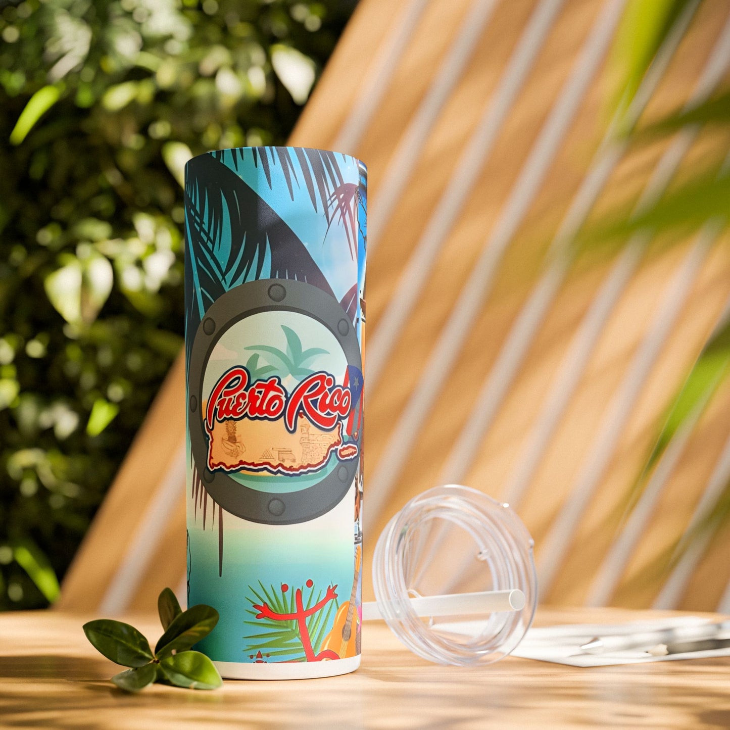 Puerto Rico - SleekSip Skinny 20oz Tumbler with Straw