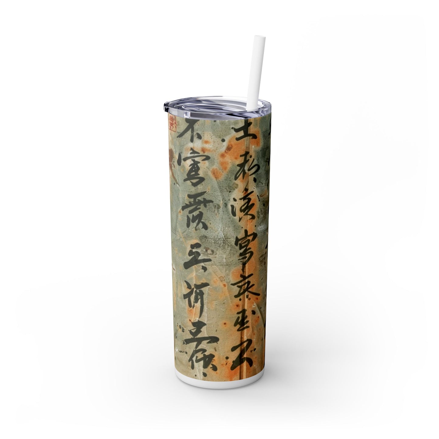 Ancient Japanese Writing - SleekSip Skinny 20oz Tumbler with Straw