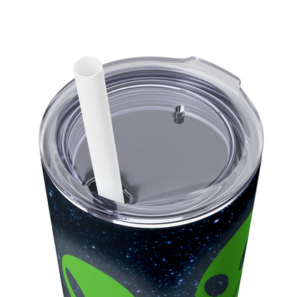 Glowing Alien - SleekSip Skinny 20oz Tumbler with Straw